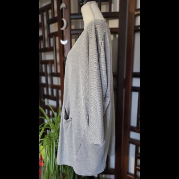 NWT Anthropologie Donni Relaxed Gray Open Front Cardigan (Size OSFA) - Picture 3 of 6